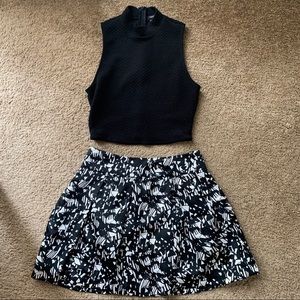 Crop top + mini skirt set